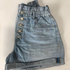 Express High Rise Paperbag Jean Shorts